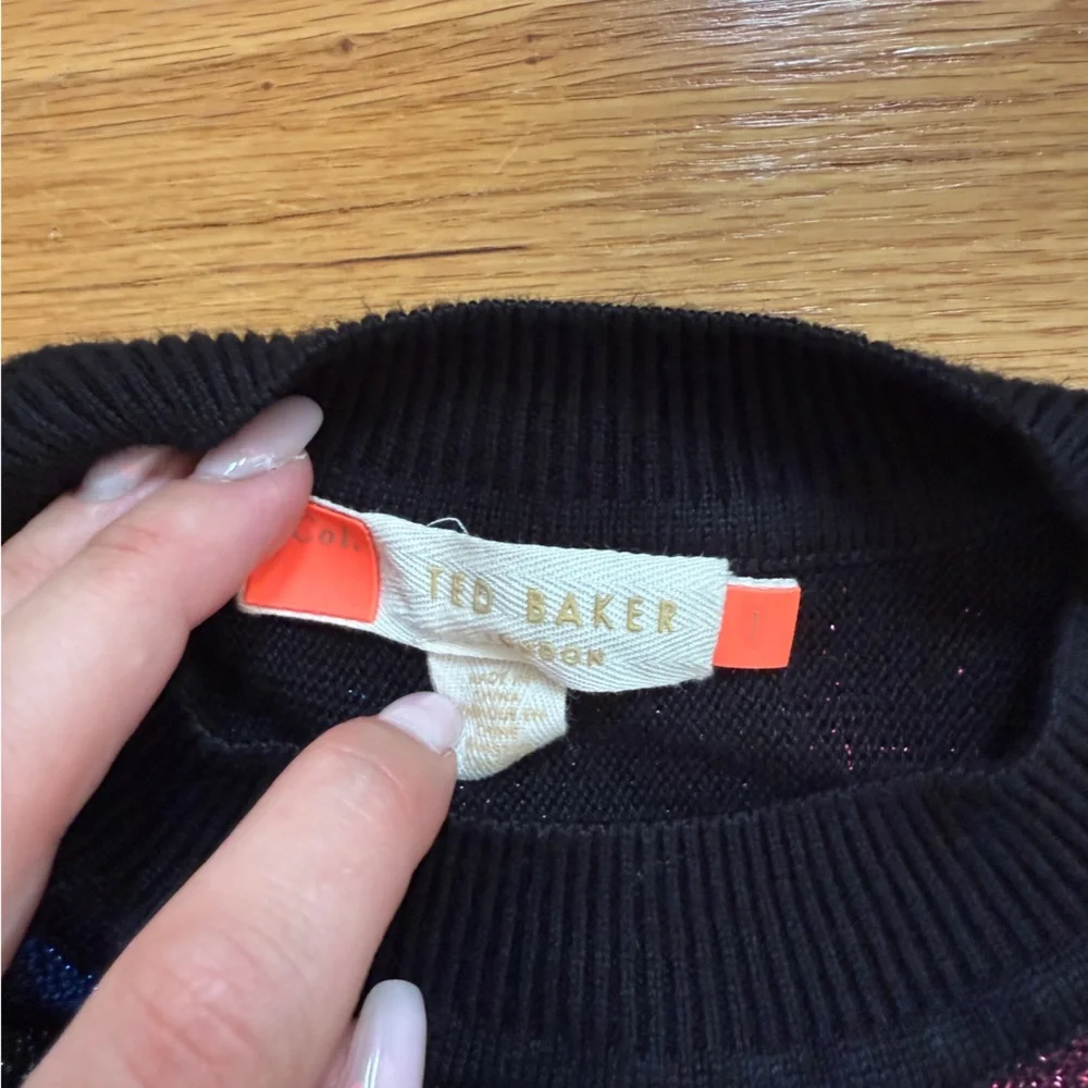 Ted Baker shimmer Striped Glitter Dress - Picture 7 of 7